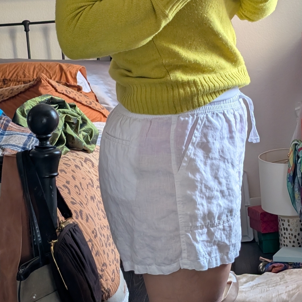 Quince White Linen Shorts Sz Large - Picture 5 of 5